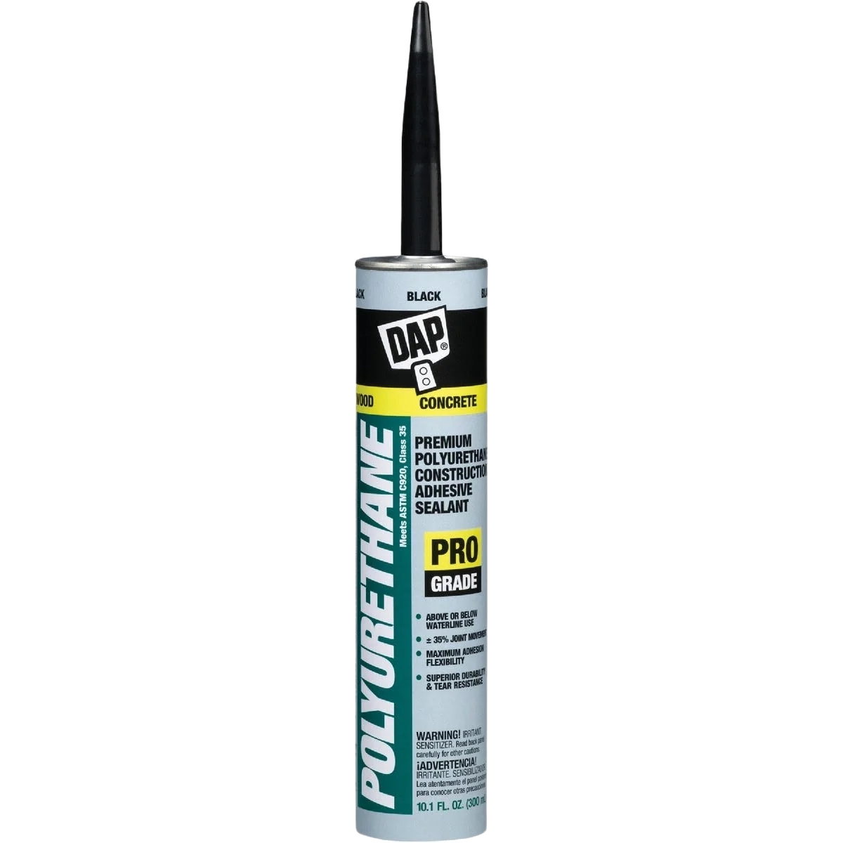 High-Grade DAP Black Premium Polyurethane Construction Adhesive Sealant 10.1 oz. Functional