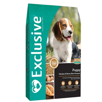 Traditional Exclusive Chicken Brown Rice Puppy Dry Dog Food 15 lb. Easy-to-Use