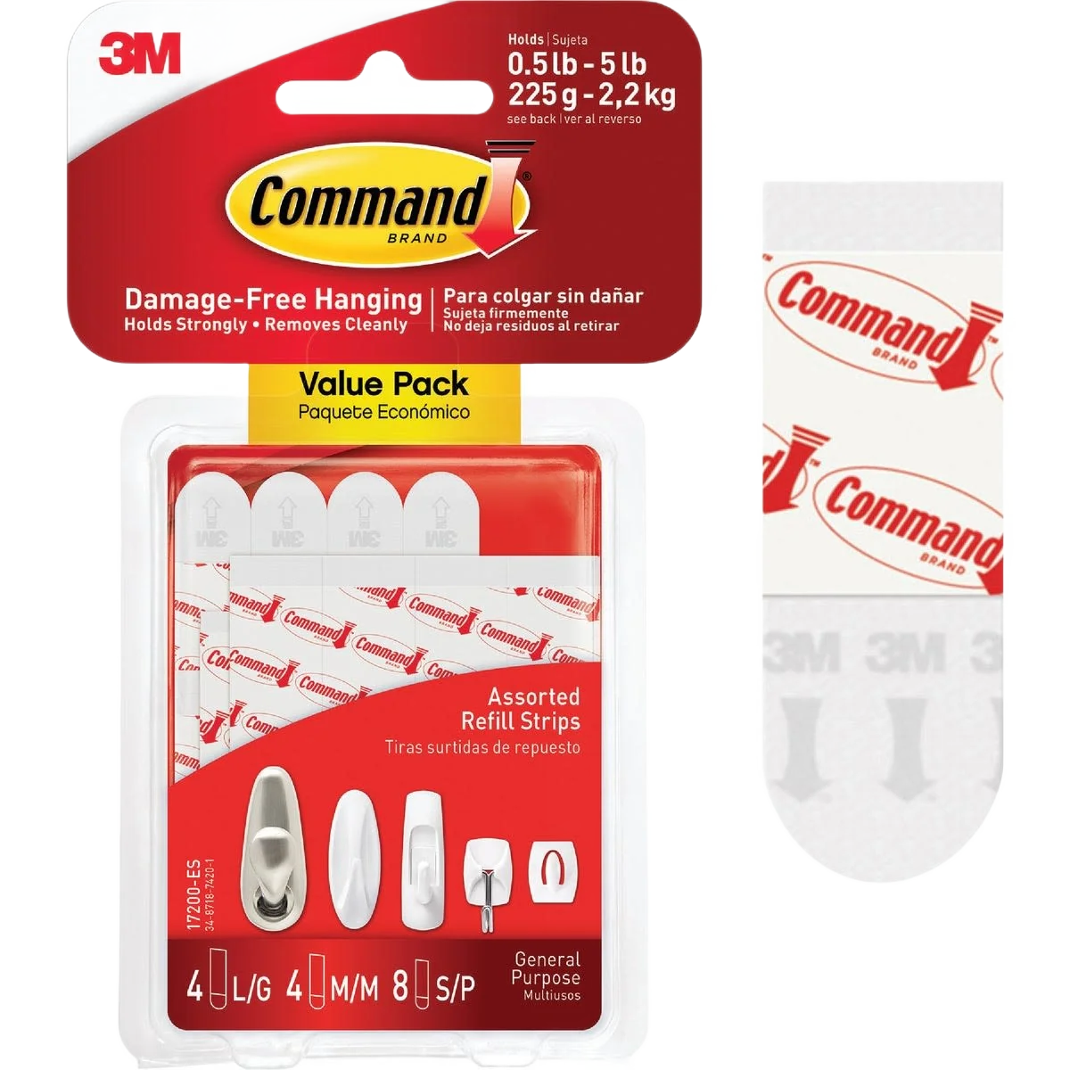 Natural 3M Command White Refill Strip Assortment Fine