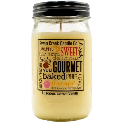 Environmentally Friendly Swan Creek Luscious Lemon Vanilla Pantry Jar Candle 12 oz. Elite
