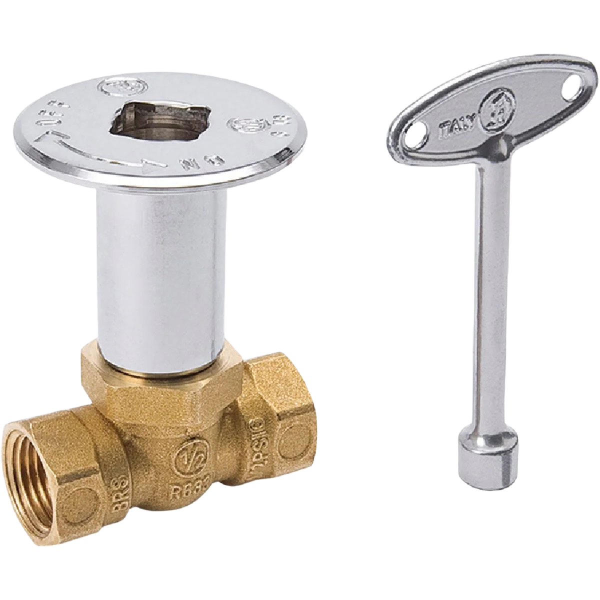 Optimized ProLine Straight Pattern Brass Chrome-Plated Log Lighter Gas Valve Sophisticated