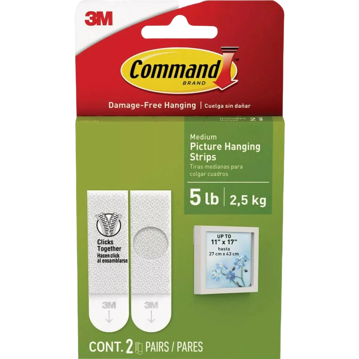 Expertly Made 3M Command White Medium Adhesive Strips 4 Strips Superior