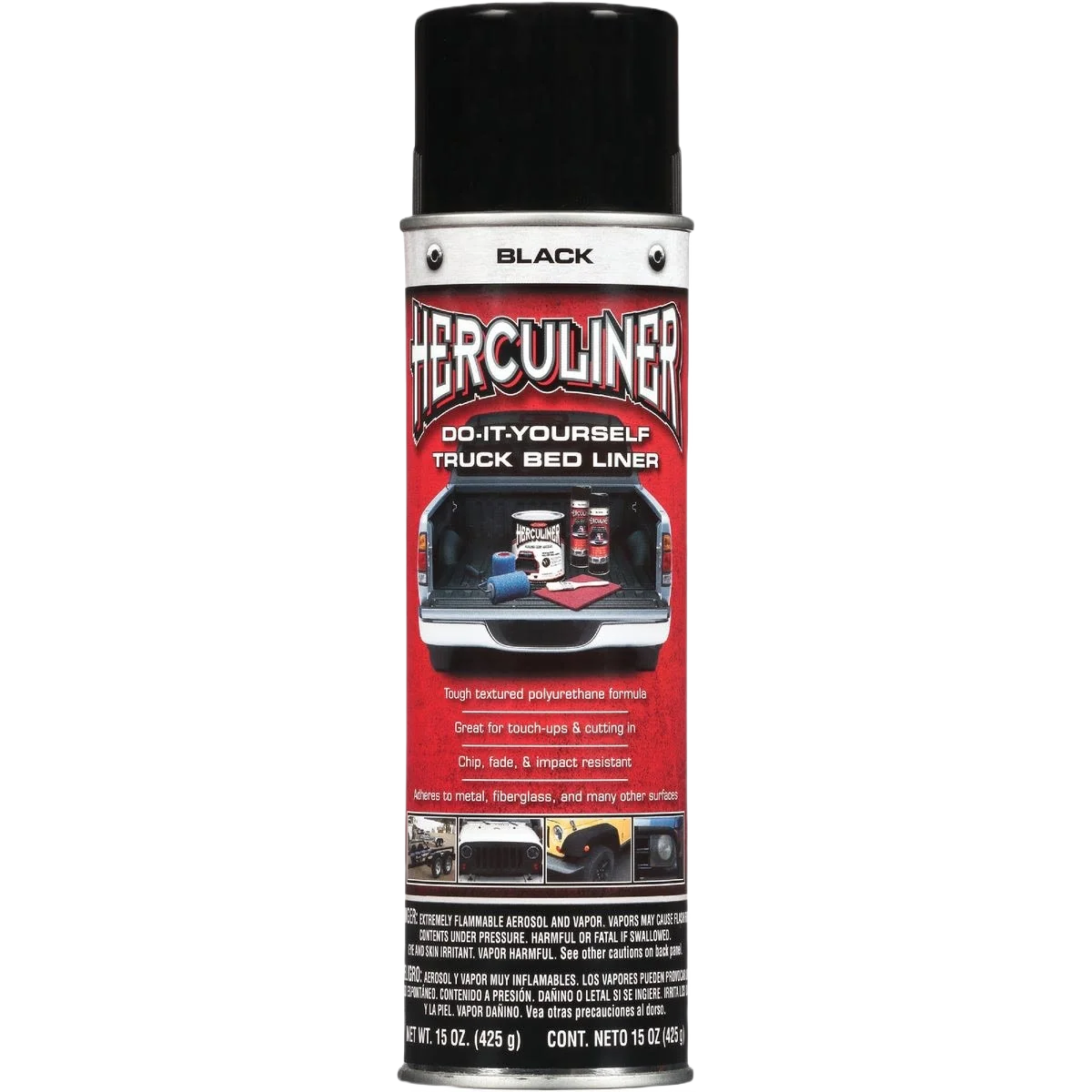 Convenient Herculiner Black Truck Bed Liner Spray 15 oz. High-Quality