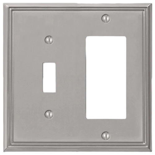 Healthy Amerelle 1 Toggle1 Rocker Metro Line Brush Nickel Wallplate Prestigious