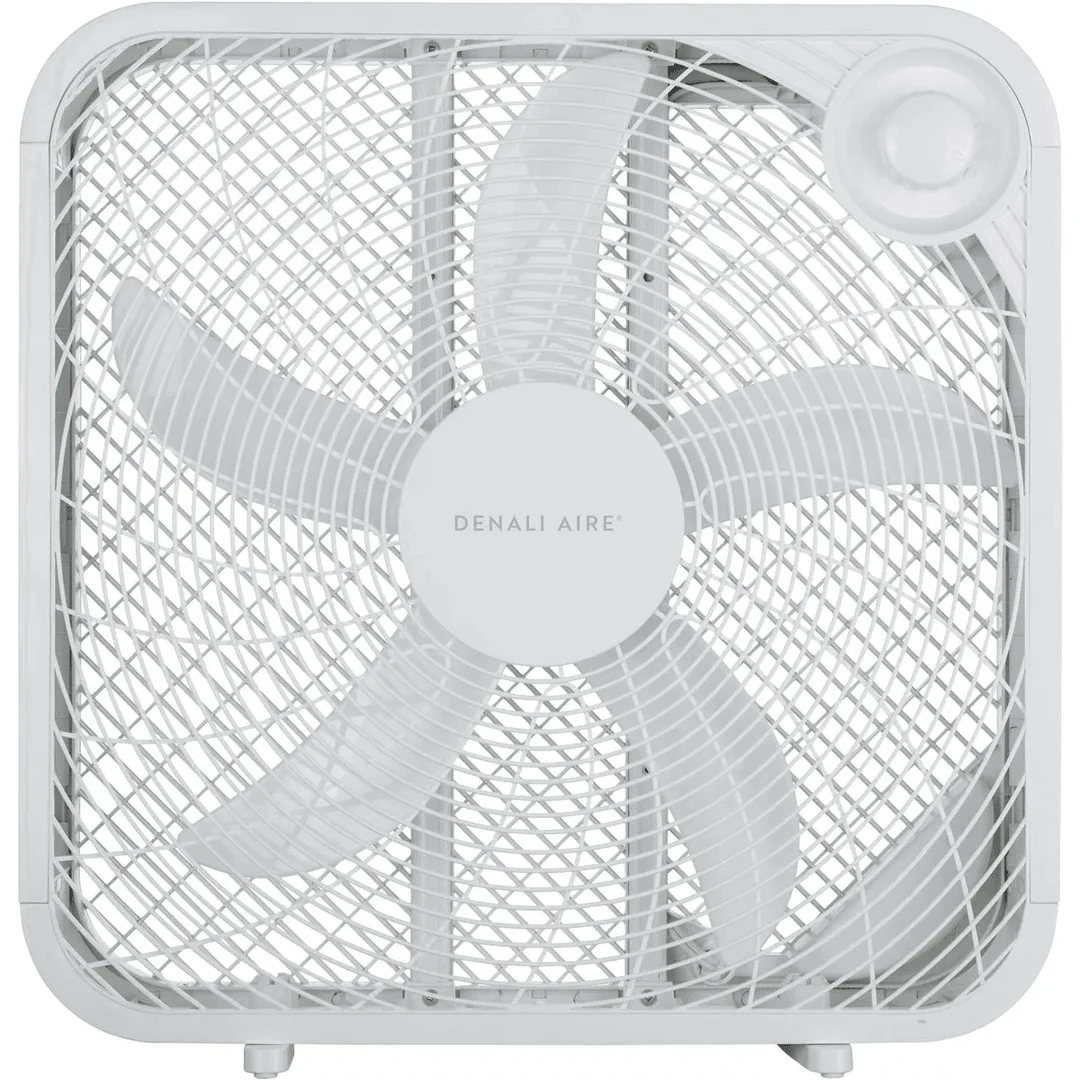 Dependable Denali Aire 20 3-Speed White Weather-Resistant Box Fan Fine Crafted