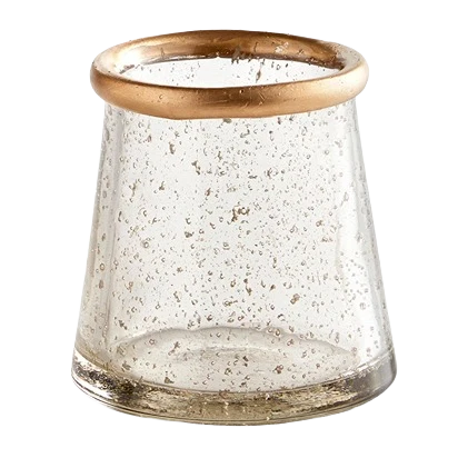 Smooth 47th Main Medium Gold Rim Vase 3.75 in. Luxury