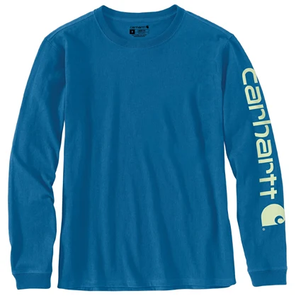 Reusable Carhartt Women's XL Marine Blue Long Sleeve Graphic Shirt Luxury