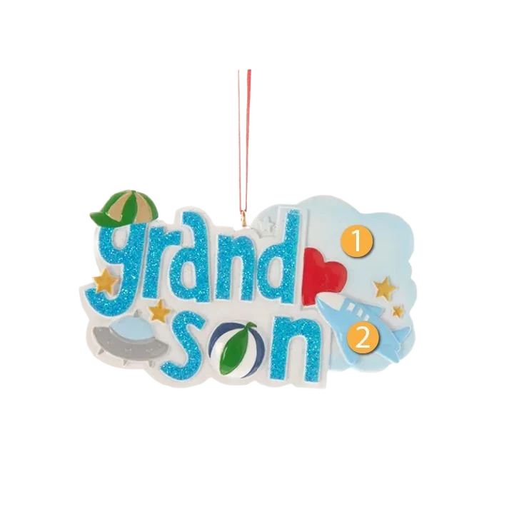 Recyclable Kurt S. Adler Personalized Grandson Ornament Outstanding