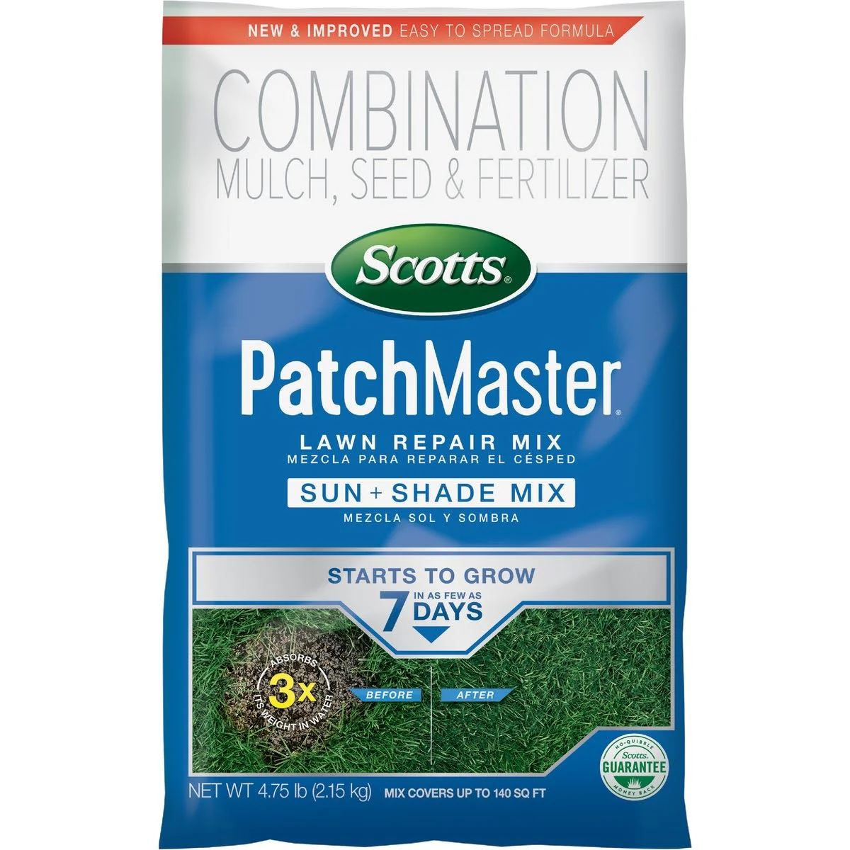 Optimized Scotts PatchMaster Lawn Repair Sun Shade Mix 4.75 lbs. Solid