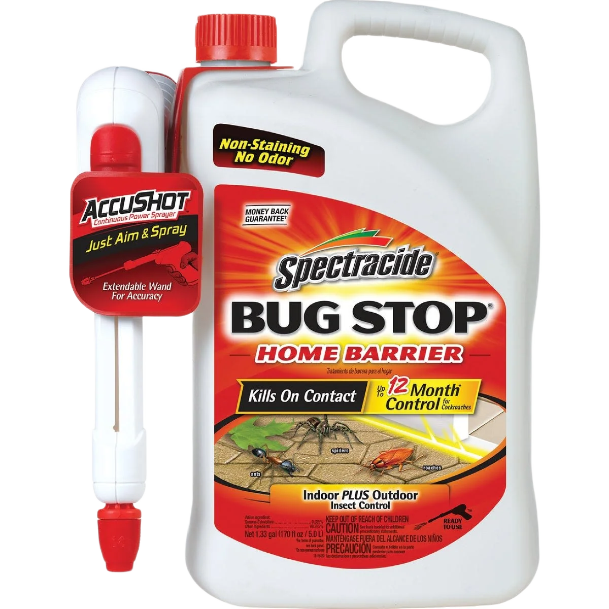 High-Grade Spectracide Bug Stop Home Barrier Insect Killer Spray with Wand 1.33 Gallon Professional