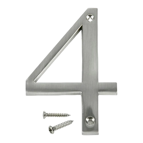Stylish Hillman Distinctions 4-In. Flush Mount Nickel House Number 4 High-End