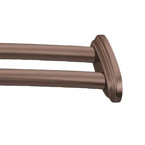 Certified Moen Old World Bronze Adjustable Double Curved Shower Rod Authentic