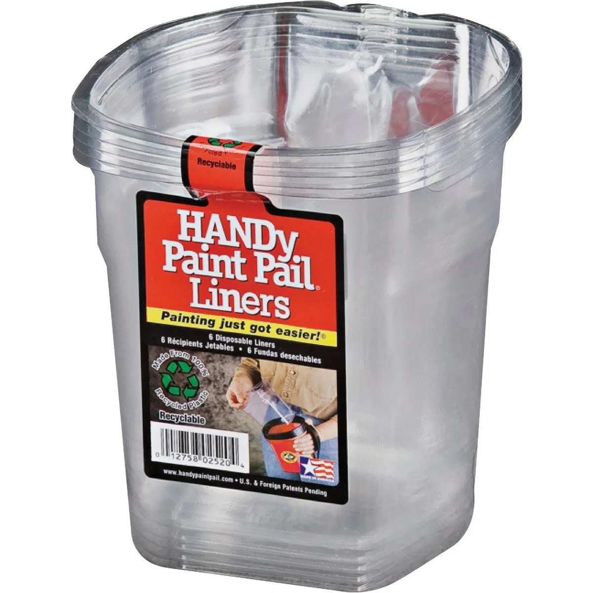 Traditional Handy Clear 1 Quart Paint Pail Liners 6-Pack High-Grade