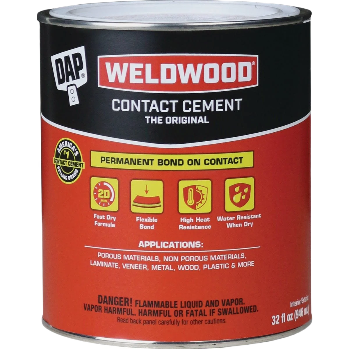 Elegant DAP Weldwood Contact Cement Quart World-Class