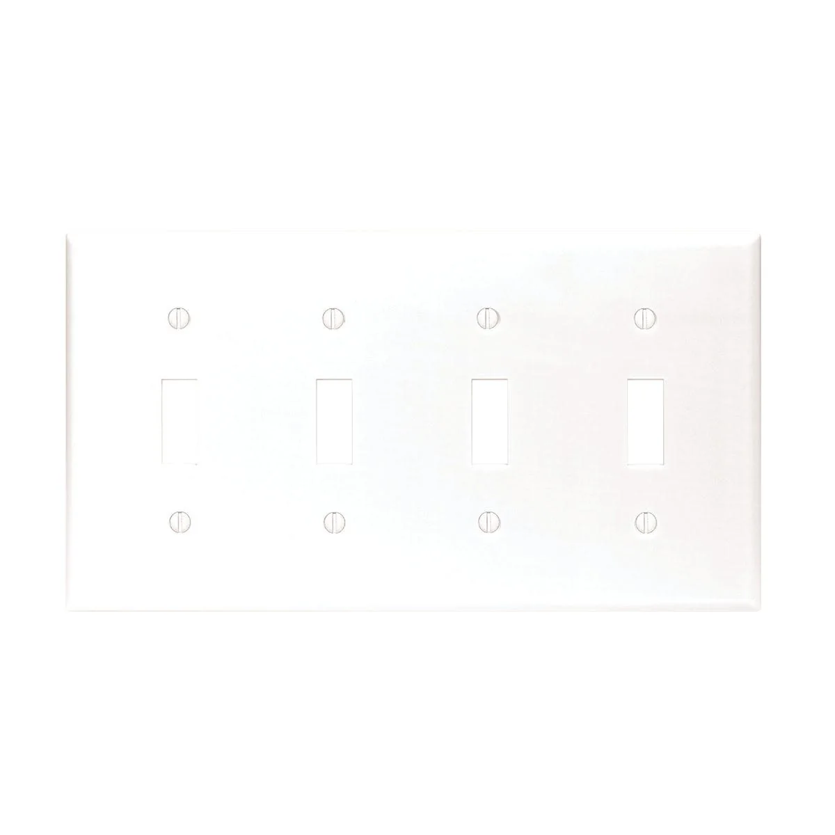 Organic Leviton 4-Gang Plastic Toggle Switch Wall Plate White Smart