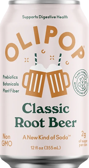 Enhanced Olipop Classic Root Beer Prebiotic Soda 12 oz. Original