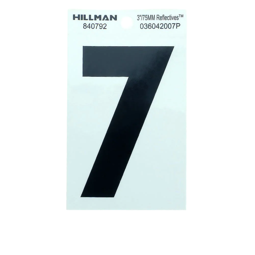 Specialty Hillman 3-In. Adhesive Black Silver House Number 7 Trusted