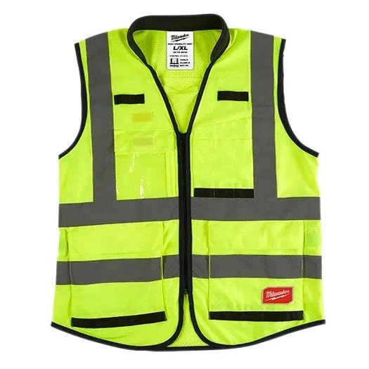 Reusable Milwaukee Class 2 High Visibility Yellow Performance Safety Vest - 2XL 3XL Superior