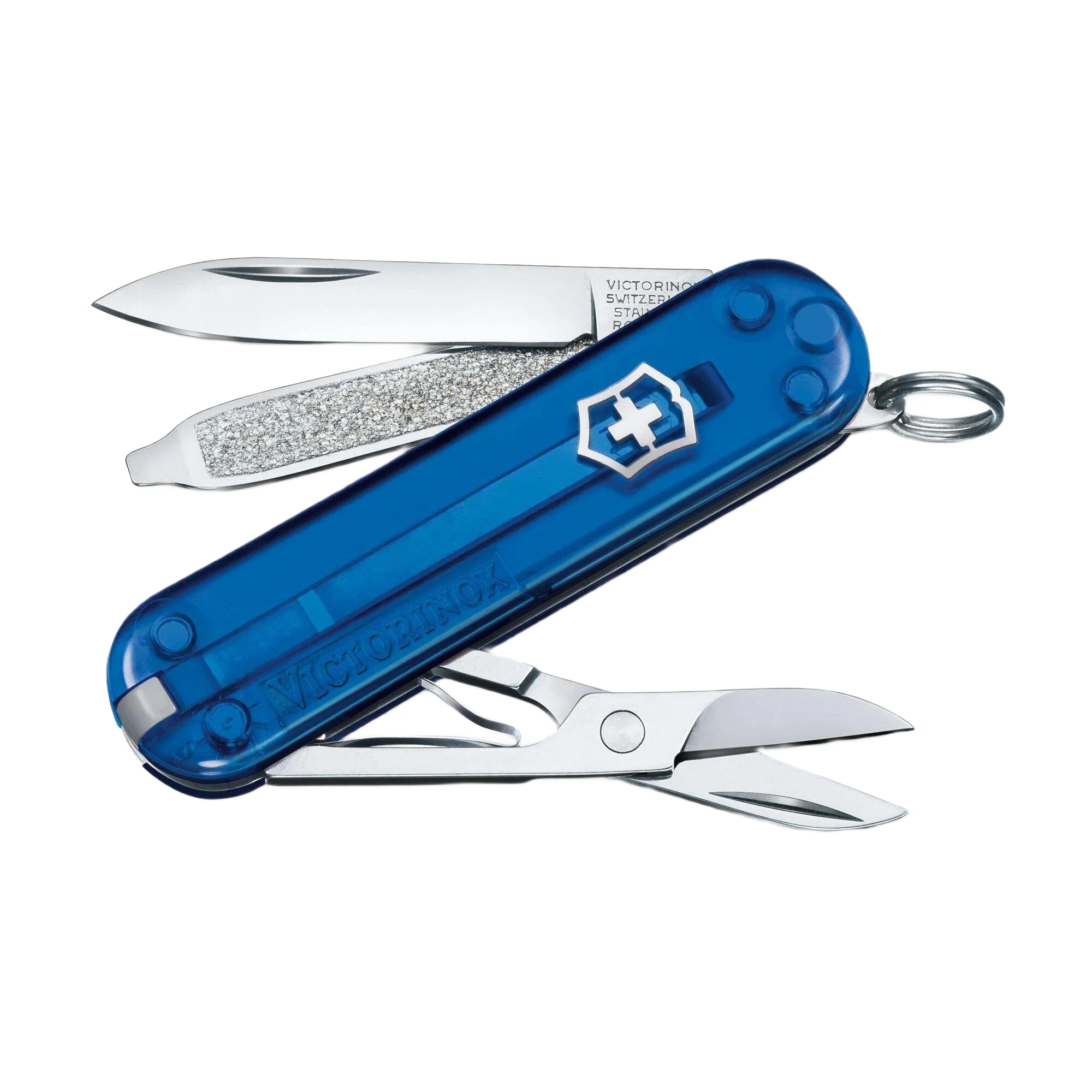 Stylish Victorinox Swiss Army Classic SD Transparent Pocket Knife Deep Ocean Quality