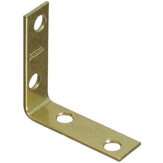 Refined National Hardware 2 x 5 8 Brass Steel Corner Brace 4-Count Classic