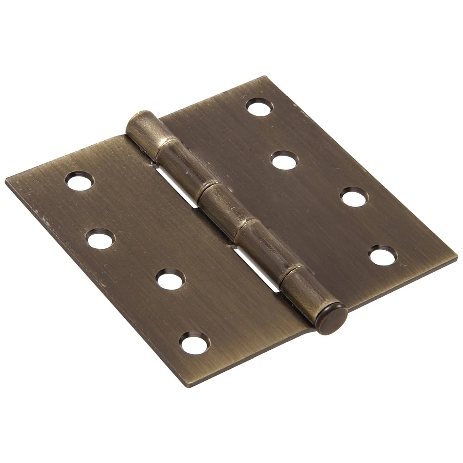 First-Class Hillman 4 Antique Brass Square Corner Residential Door Hinge w Removable Pin Natural