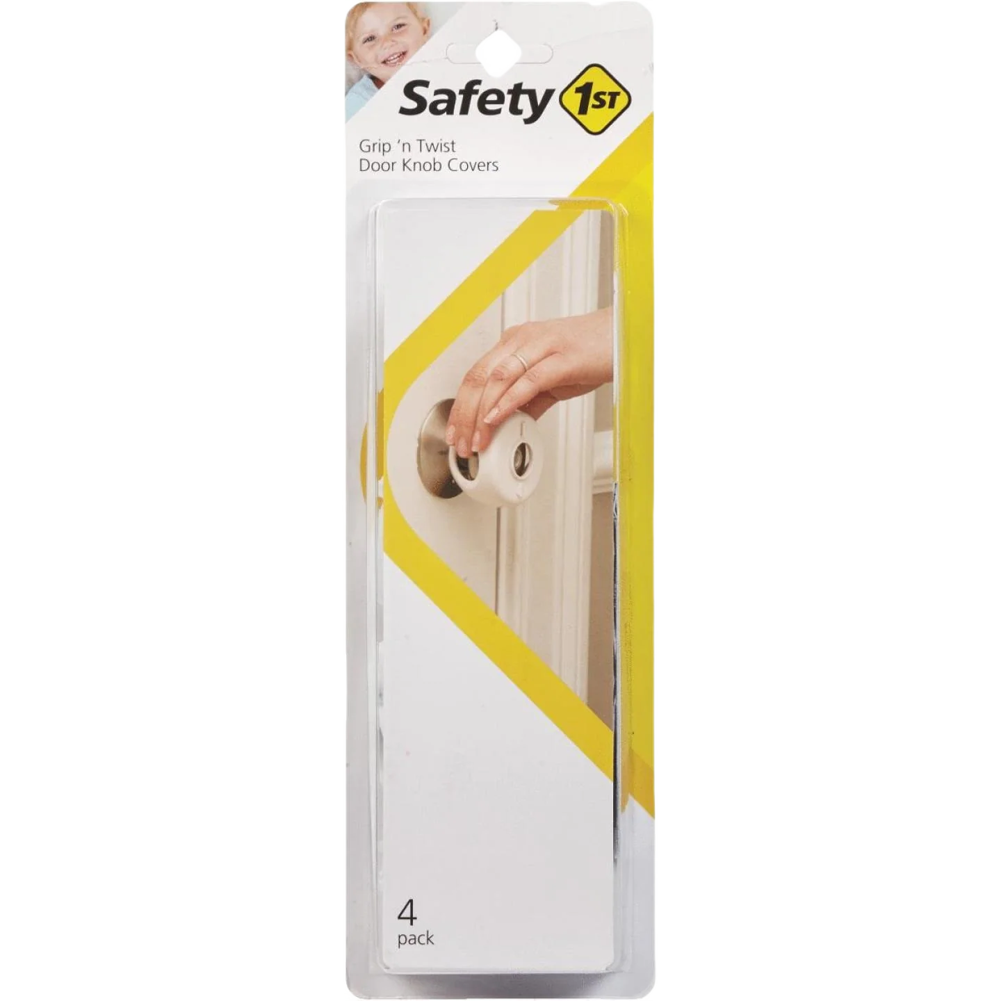 Artisan Safety 1st Grip n' Twist Snap-On Door Knob Cover White 4-Pack Fast