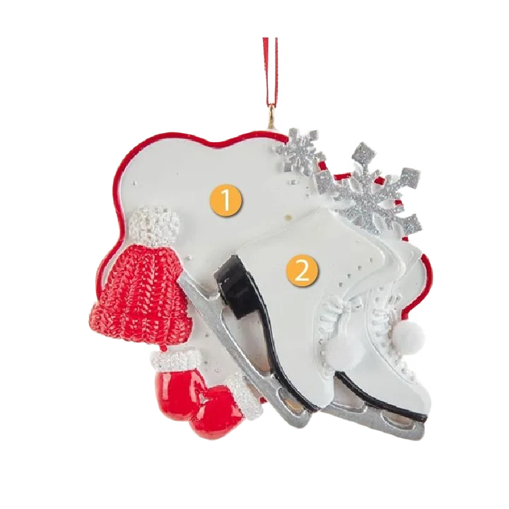 Luxury Kurt S. Adler Personalized Ice Skating Ornament Pure