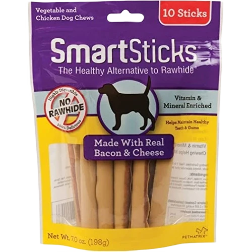 Pure SmartBones SmartSticks Bacon Cheese Dog Chews 10-Pack Consistent