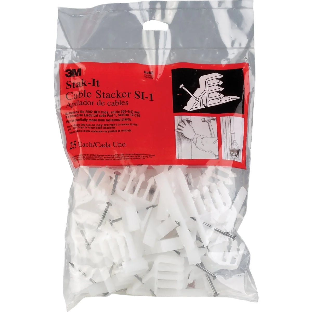 Trendy 3M Stak-It 14 2 to 10 2 AWG Cable Stacker 25-Pack Reusable