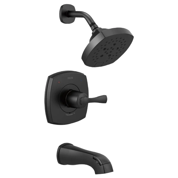 Powerful Delta Stryke 14 Series Matte Black Tub Shower Faucet Trim Expertly Made
