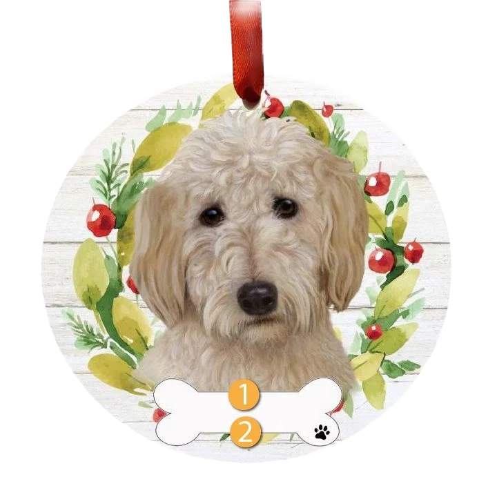 High-Grade E S Pets Personalized Goldendoodle Wreath Ornament Professional