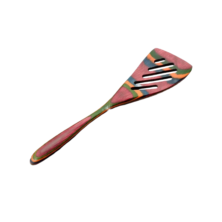 Organic Island Bamboo Pakka Wood Rainbow Mini Slotted Spoon Expertly Made
