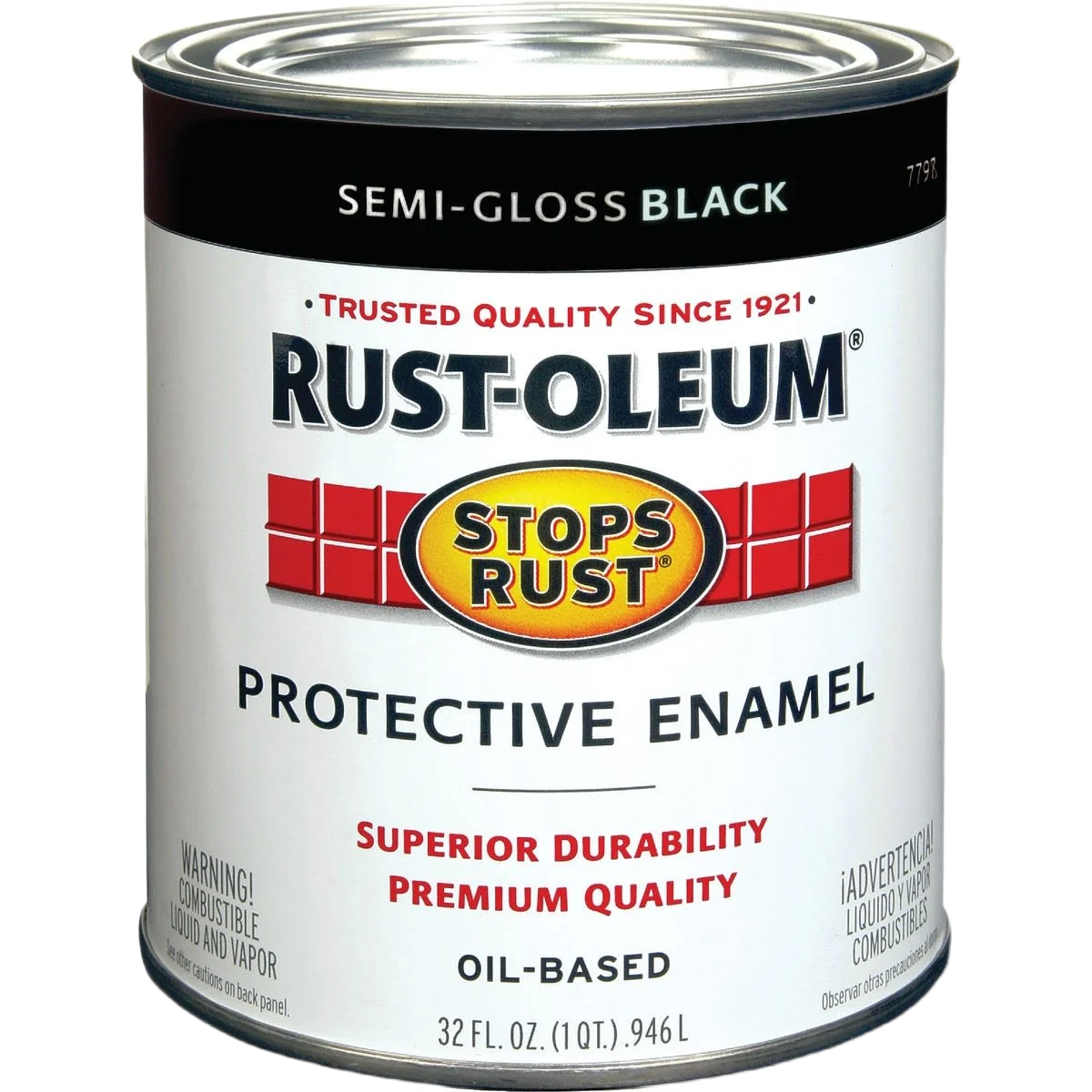 Professional Rust-Oleum Black Oil Base Semi-Gloss Protective Enamel 1 Quart First-Class