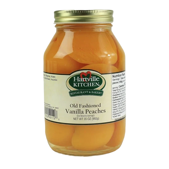 Professional Hartville Kitchen Old Fashioned Vanilla Peaches 35 oz. Green