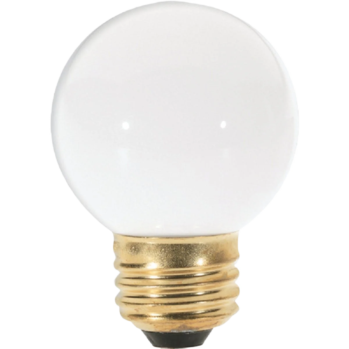 Reliable Satco 25 Watt G16.5 Medium Incandescent Gloss White Globe Light Bulb Sophisticated