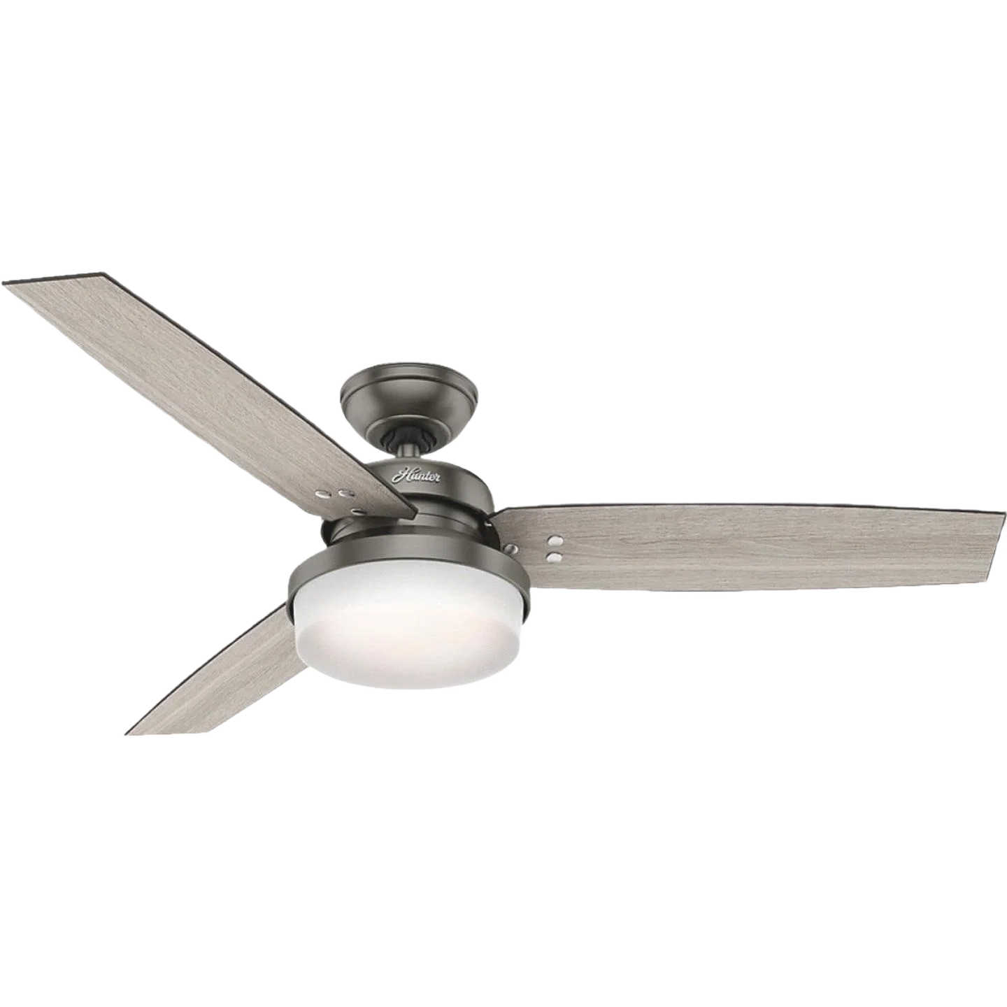 Clean Hunter Sentinel Brushed Slate Ceiling Fan with Light Kit 52 in. Efficient