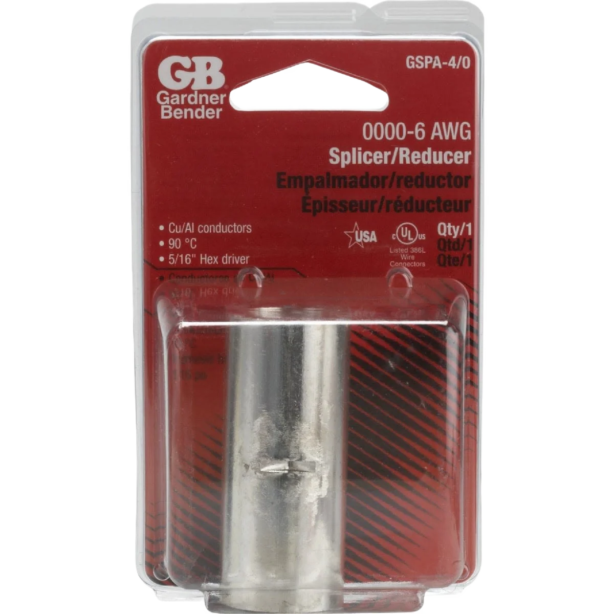 Organic Gardner Bender 6 AWG to 0000 AWG Sol. Aluminum Splicer Reducer Long-Lasting