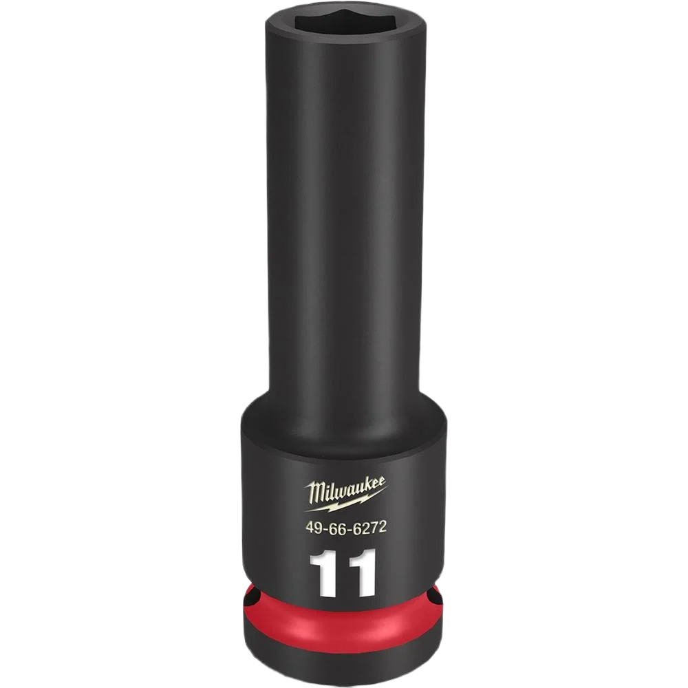 Solid Milwaukee SHOCKWAVE™ Impact Duty™ 1 2 Drive 11-mm Deep 6 Point Socket Contemporary