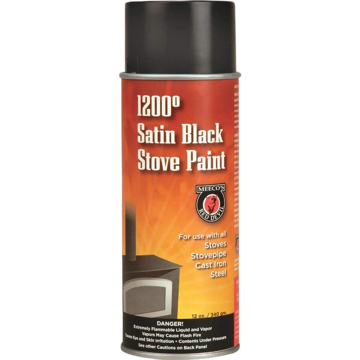 Fine Crafted Meeco's Red Devil Black Satin High Heat Spray Paint 12 oz. Safe