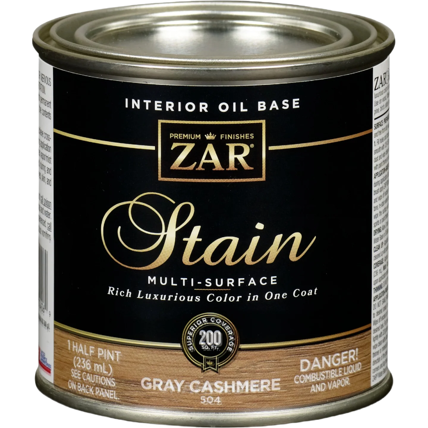 Certified ZAR® Interior Oil Base Gray Cashmere Wood Stain 1 2 Pint Genuine