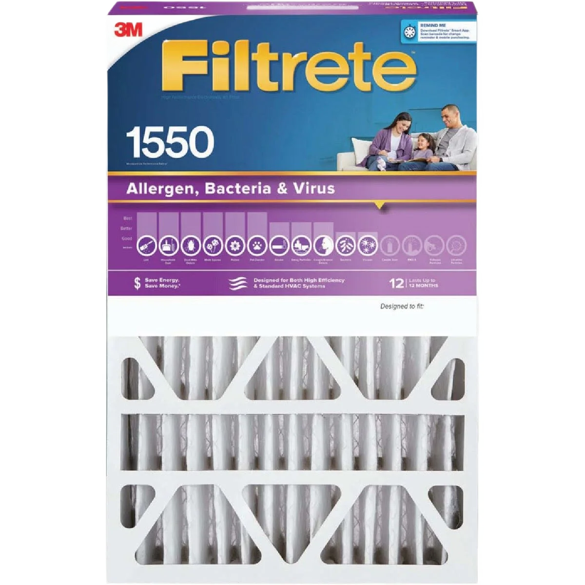 Easy-to-Use Filtrete 16 x 25 x 4 Slim Fit Allergen Bacteria Virus Furnace Filter Verified