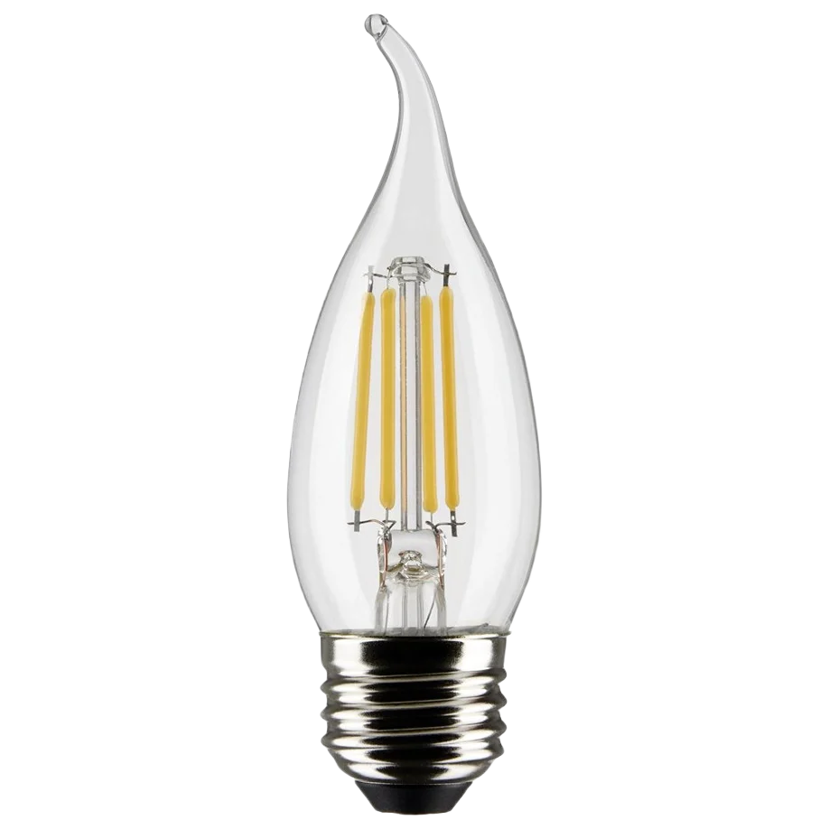 Next-Generation Satco 5.5 Watt CA10 LED Clear Cool White Medium Base Light Bulb Official