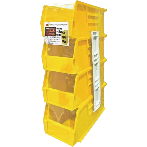 Reliable Quantum Storage Medium Yellow Stackable Parts Bins 4-Pack High-Grade