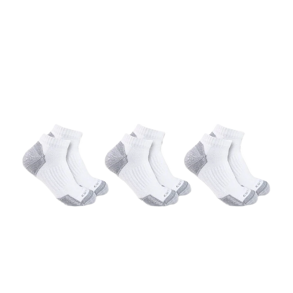 Reliable Carhartt Men's Large White Low Cut Cotton Socks 3 Pack High-Performance