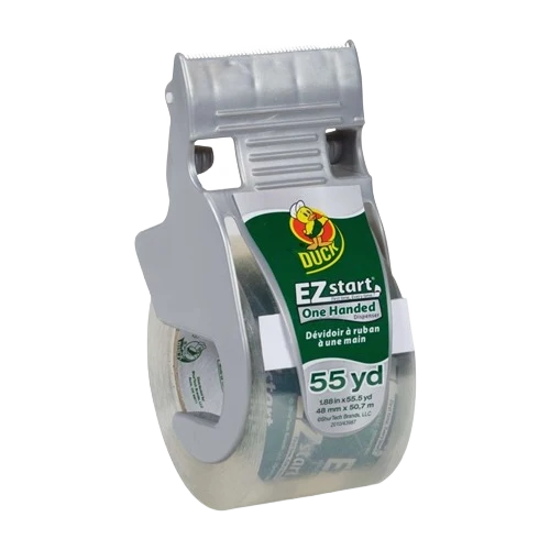 Original Duck Brand EZ Start Clear Packaging Tape with Dispenser 1.88 x 55.55 yd. Fine