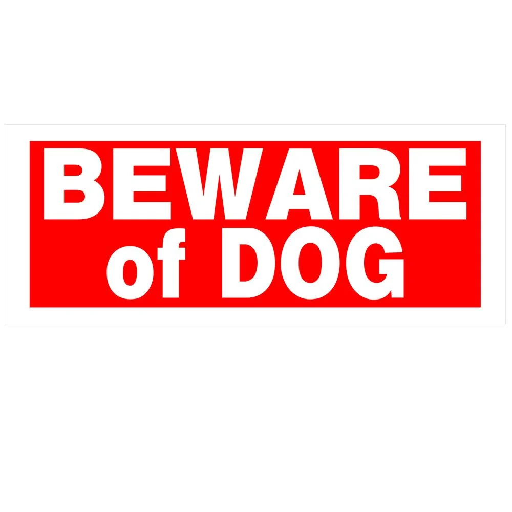 Durable Hillman Red White Beware Of Dog Sign 15 in. x 6 in. Reliable