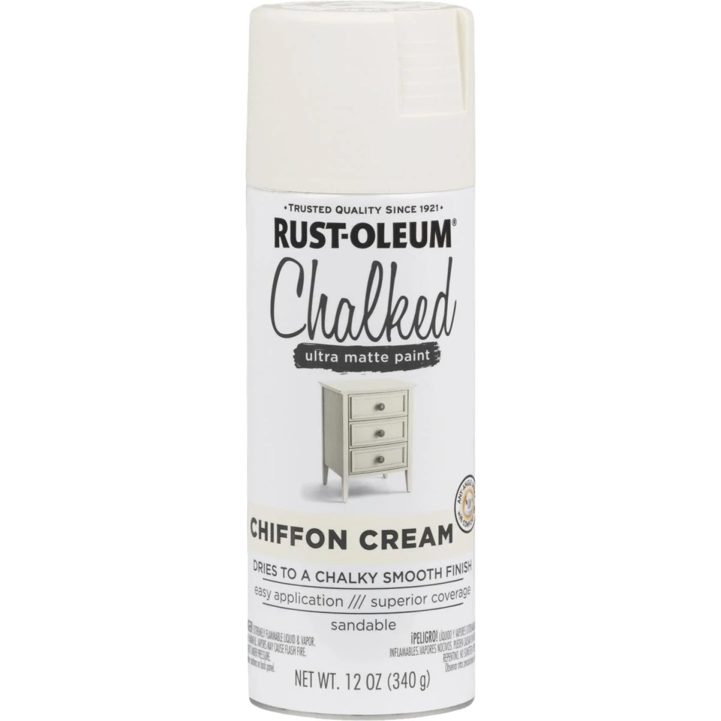 Selected Rust-Oleum Chalked Chiffon Cream Ultra Matte Spray Paint 12 oz. Casual