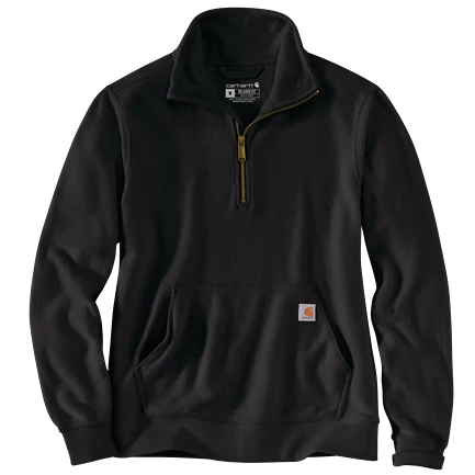 Carhartt Women's Small Black Relaxed Fit Midweight Quarter-Zip Sweatshirt Organic