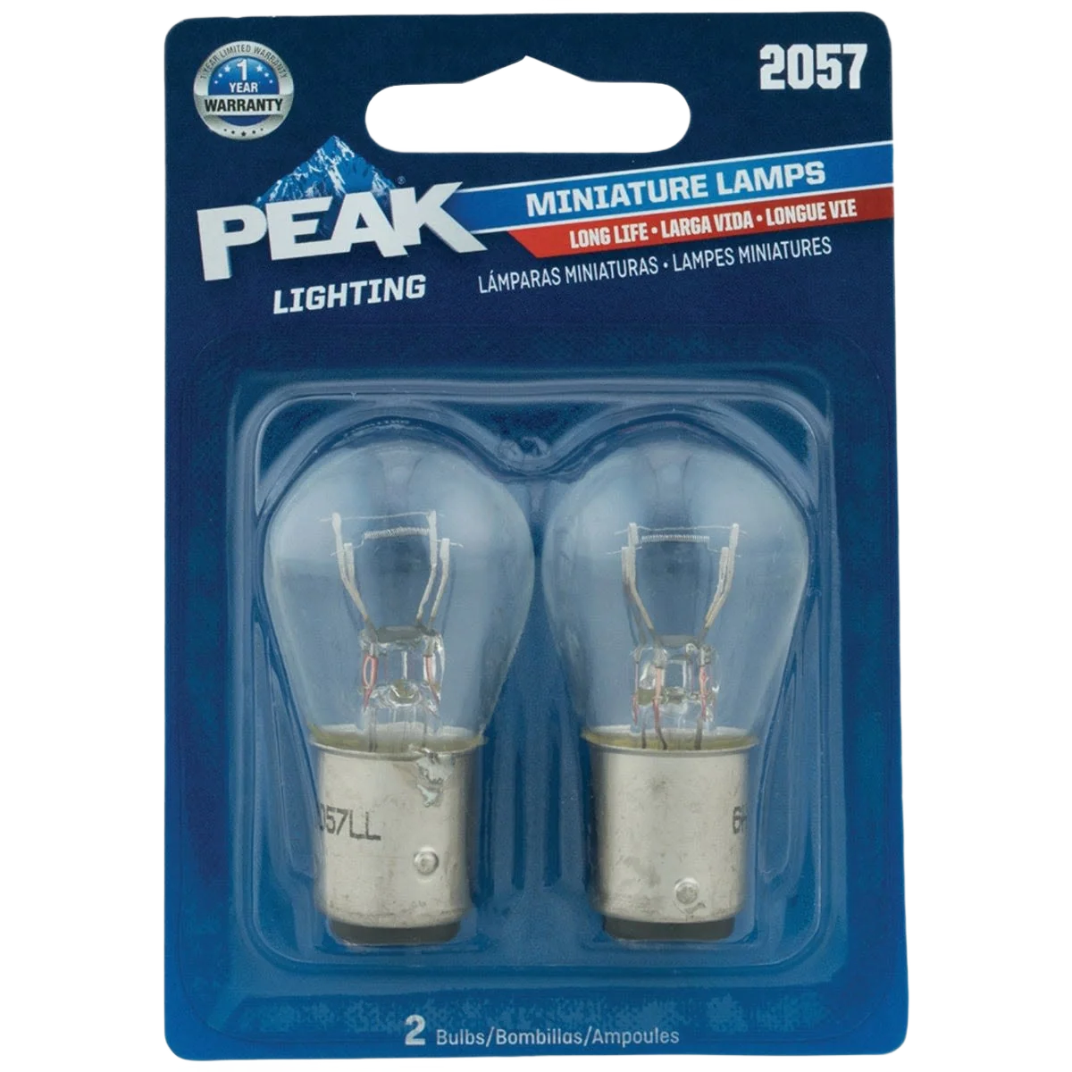 Crafted PEAK 2057 12.8V 14V Mini Automotive Light Bulb 2-Pack Environmentally Friendly