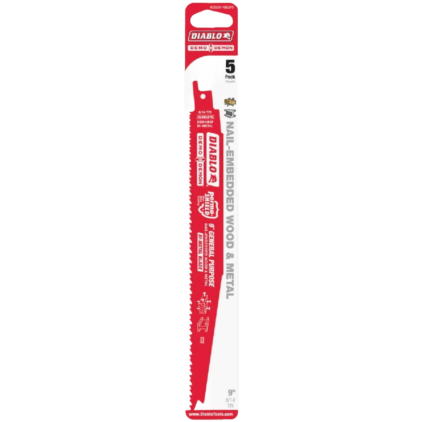Organic Diablo 9-In. Wood Metal Cutting Saw Blades 5-Pack Breathable